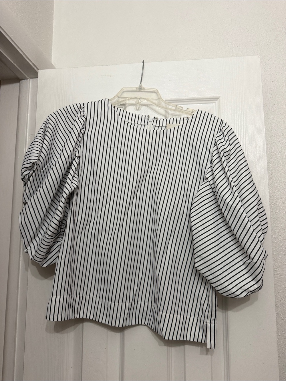 Maeve - Striped Puff-Sleeve Women's Top